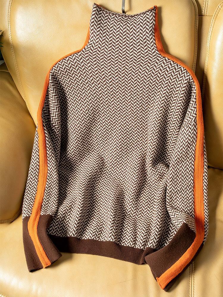 Lindemann Atelier | Malou – Maglione a collo alto con strisce a contrasto