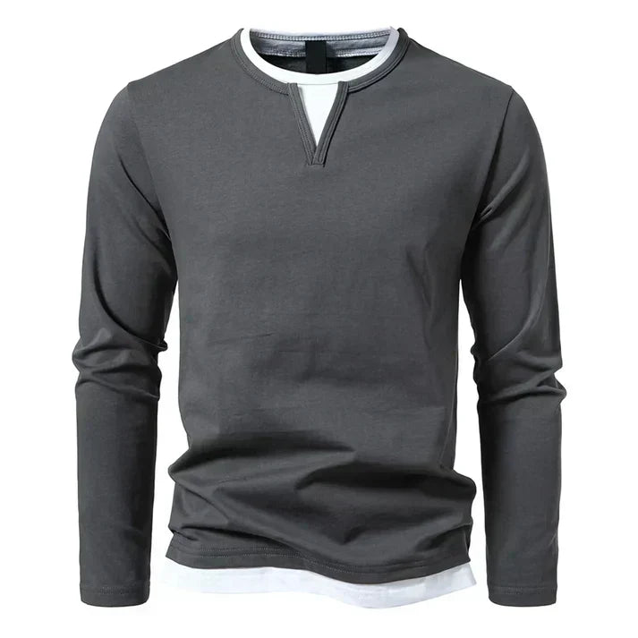 Alwin | Maglietta a manica lunga premium in cotone pettinato