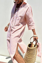 Sophia | Abito camicia a righe senza tempo con comfort elegante