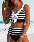 Laluna® | Bikini a righe con vita alta