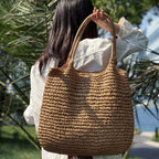 Melissa | Borsa a Tracolla in Paglia Intrecciata - Cammello Chiaro