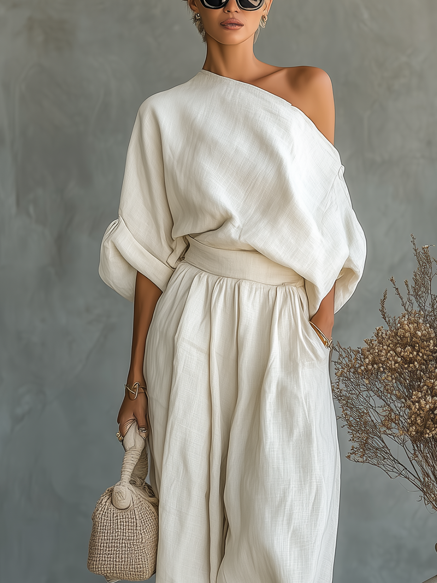 Set in Lino Off-Shoulder