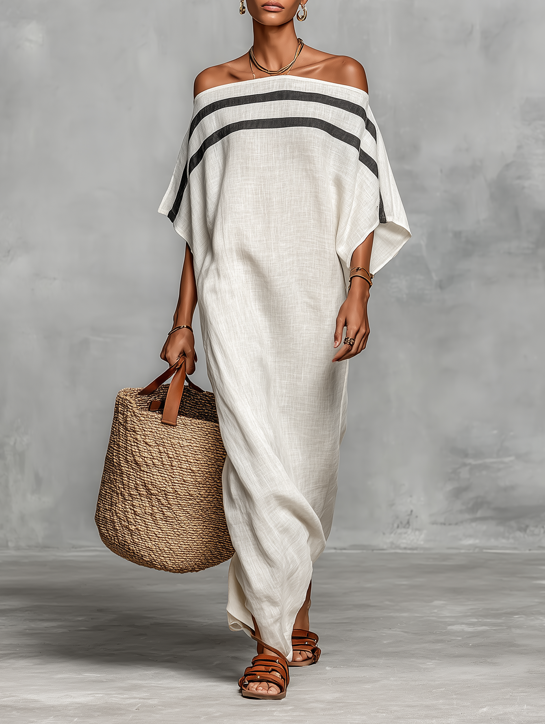 Abito Maxi Minimalista in Lino