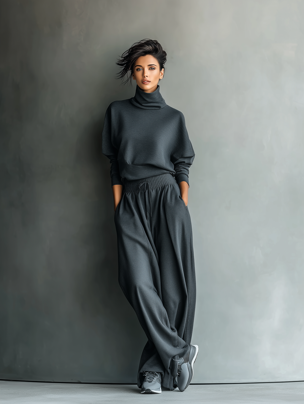 Completo Strick Pantaloni Larghi