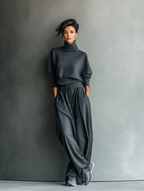 Completo Strick Pantaloni Larghi