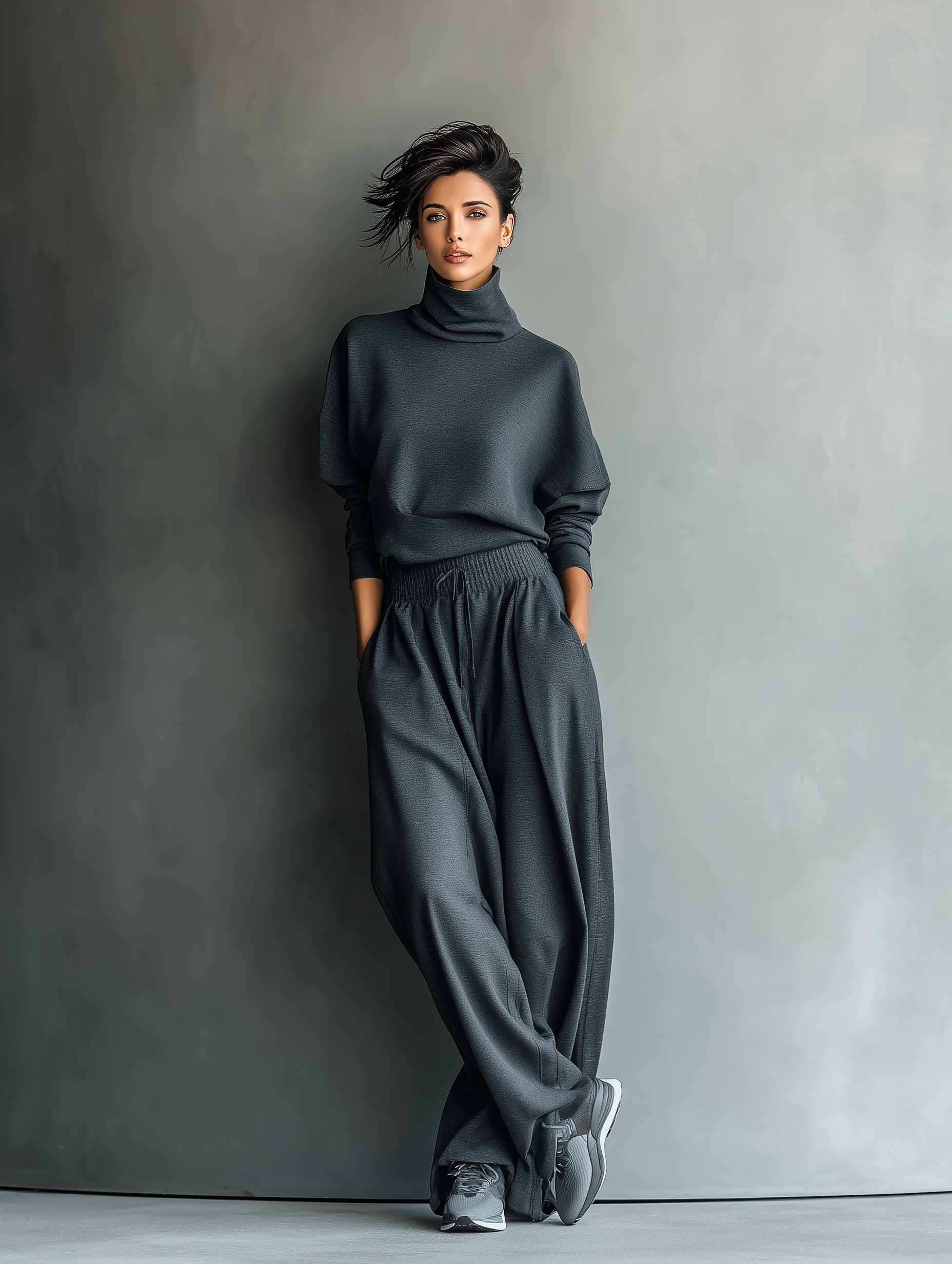 Completo Strick Pantaloni Larghi