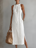 Amandine | Il vestito lungo bianco in lino elegante