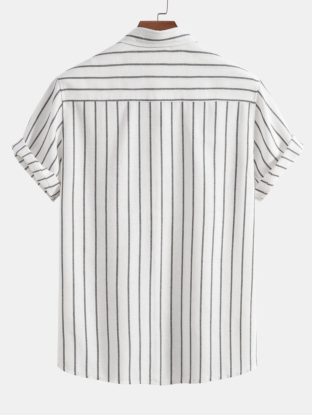 Camicia a Righe in Mix di Cotone con Bottoni