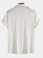 Camicia Cubana Jacquard Geometrico