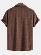 Camicia Cubana Jacquard Geometrico