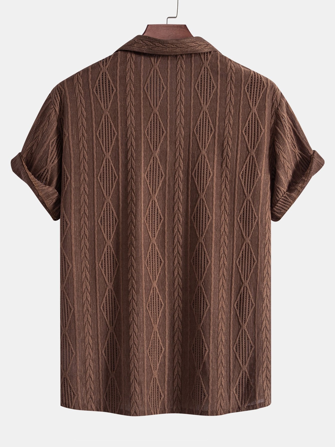 Camicia Cubana Jacquard Geometrico