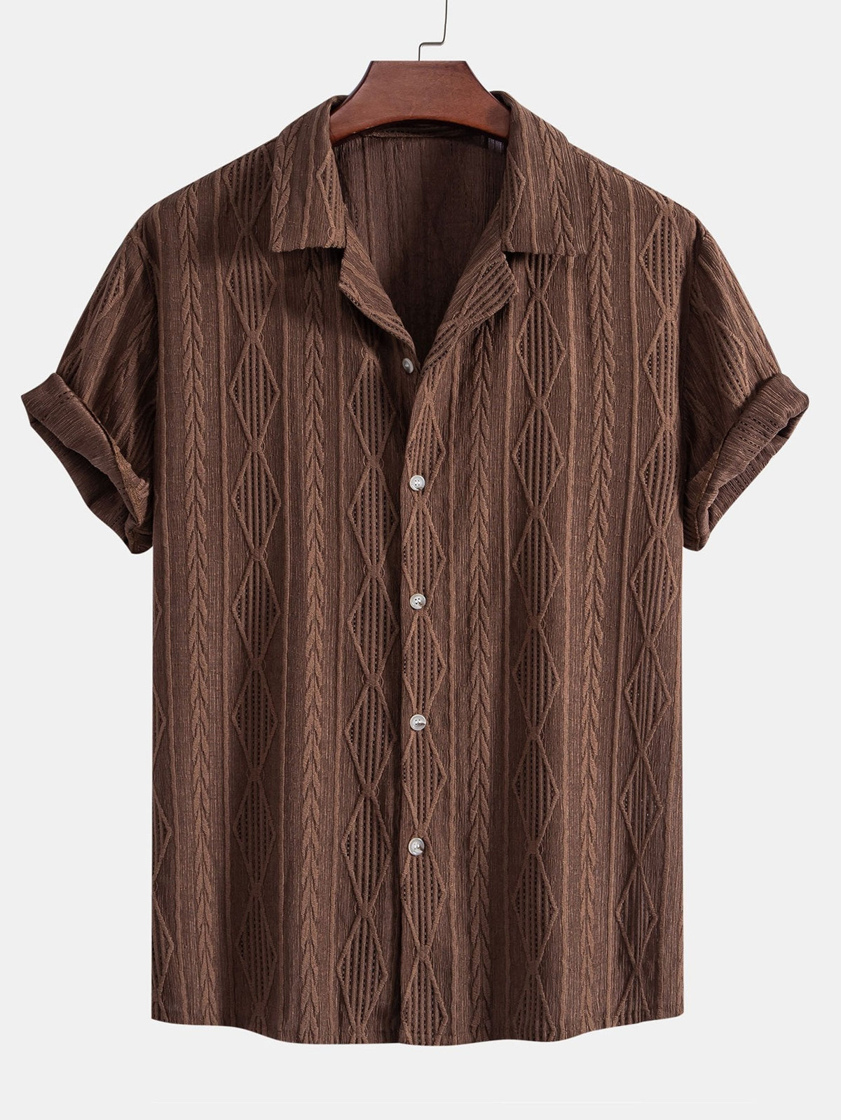 Camicia Cubana Jacquard Geometrico