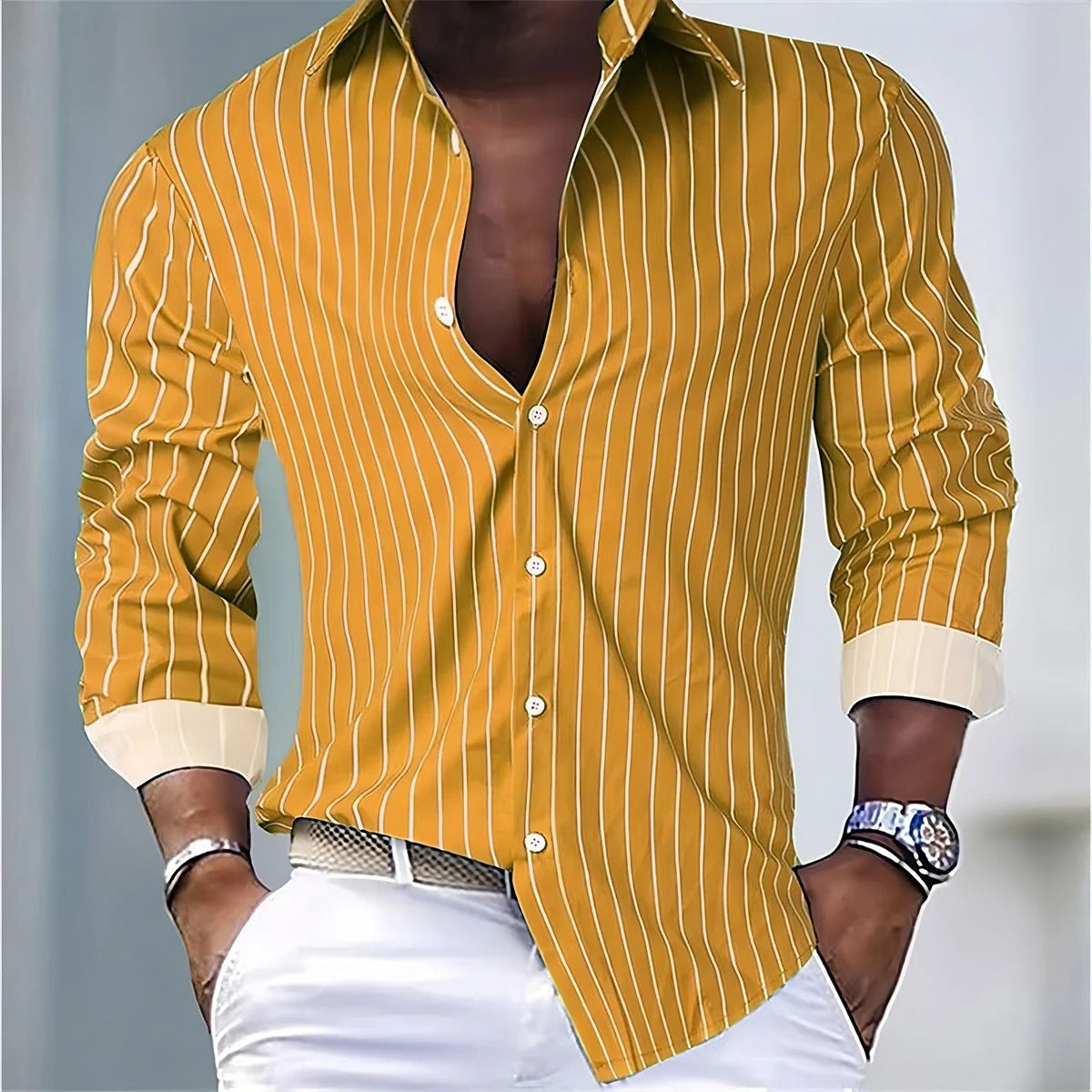 Maurits | Camicia a righe con maniche lunghe
