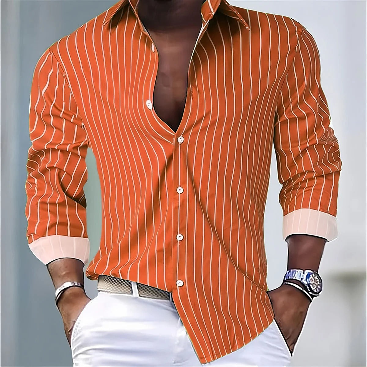 Maurits | Camicia a righe con maniche lunghe