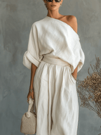 Mila™ | Completo 2 pezzi con scollatura bardot