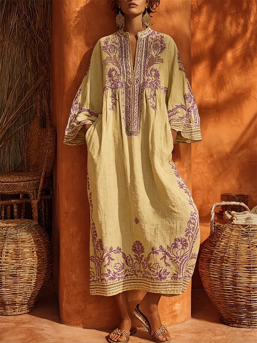 Célestine | Il vestito bohémien ricamato con charme mediterraneo