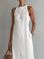 Amandine | Il vestito lungo bianco in lino elegante