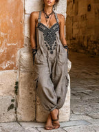 Louise | Tuta Pantalone Ampia e Fluida con Collo a V
