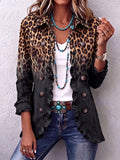 Valentine | Blazer Leopardo Sfumato Antracite con Volant