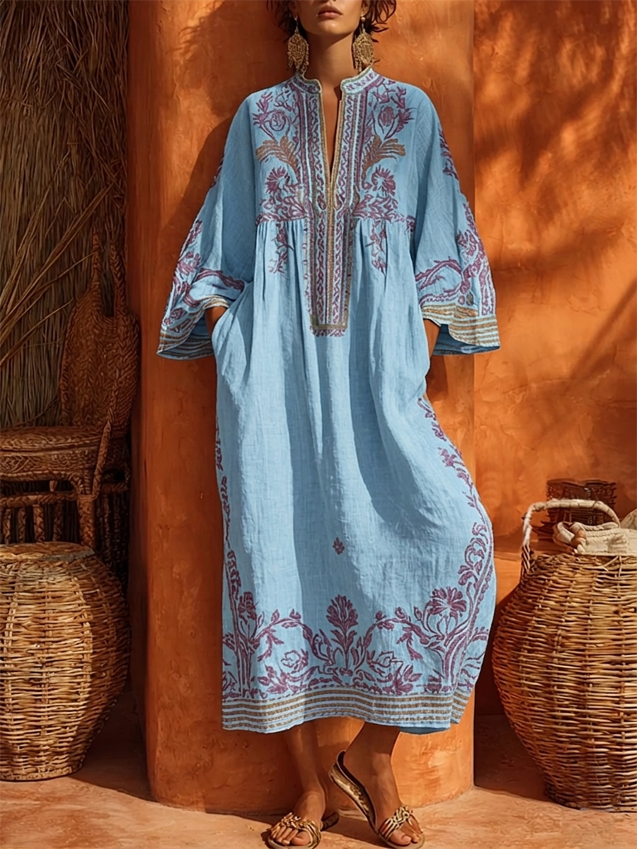 Célestine | Il vestito bohémien ricamato con charme mediterraneo