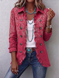 Iseult | Giacca Paisley Vintage Rosa Antico con Volant