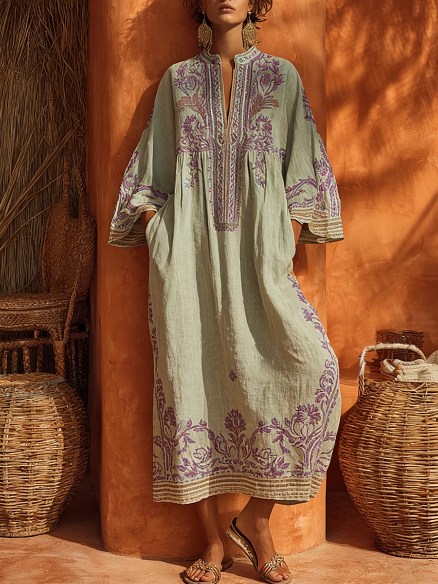 Célestine | Il vestito bohémien ricamato con charme mediterraneo