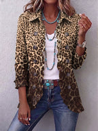 Ombeline | Giacca Leopardata Multicolore con Volant