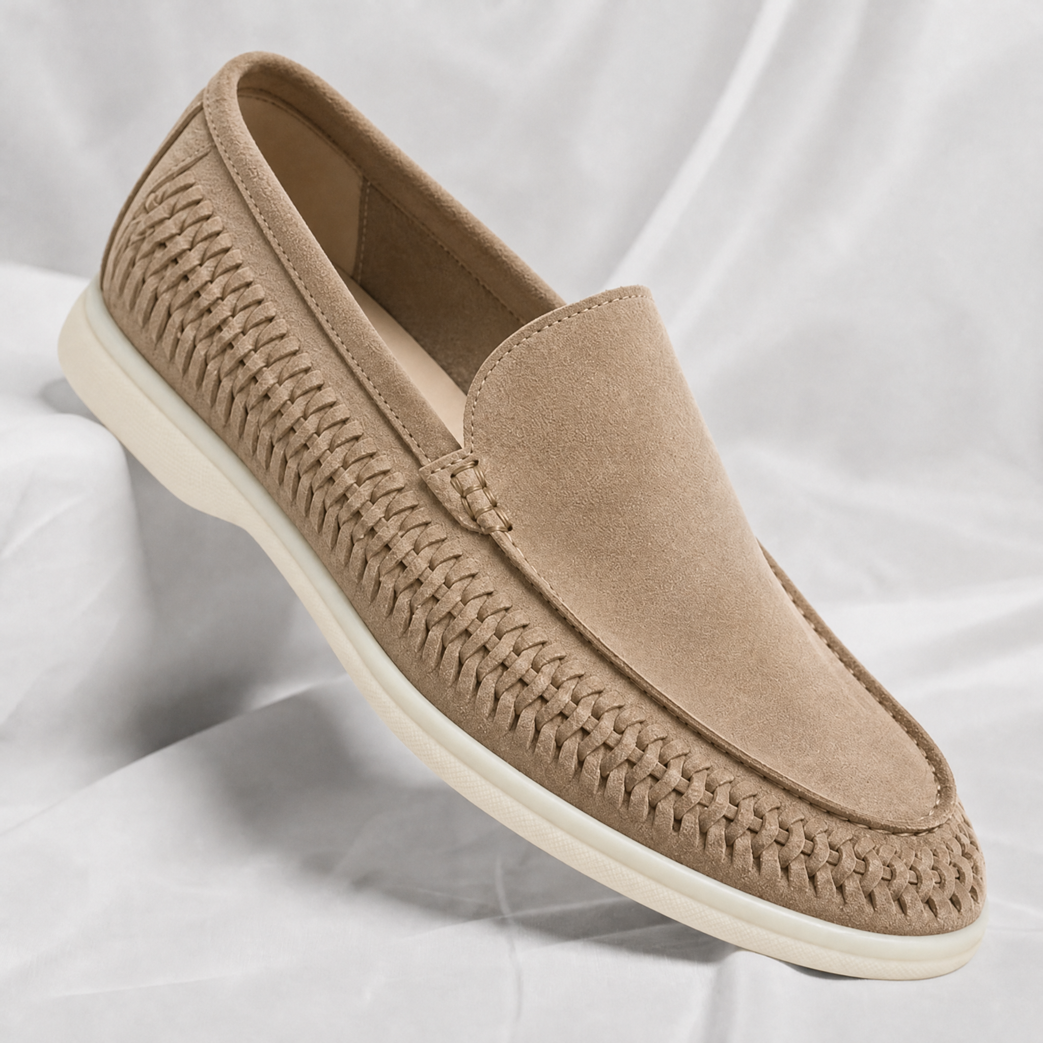 Matteo | Mocassino in Suede Intrecciato