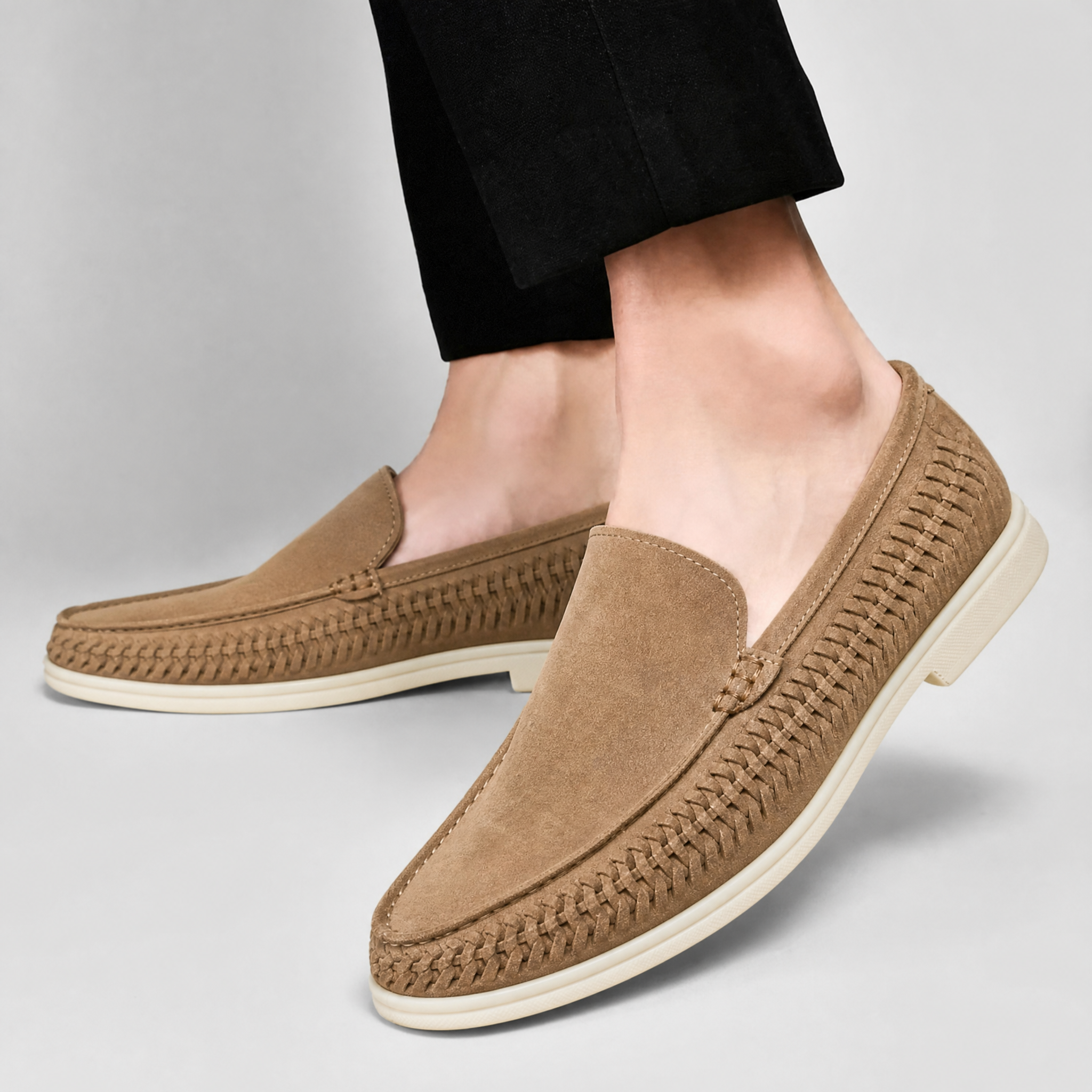 Matteo | Mocassino in Suede Intrecciato