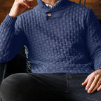 Maglione Luxe Uomo con Struttura a Rilievo - Pullover con Collo Alto