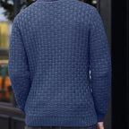 Maglione Luxe Uomo con Struttura a Rilievo - Pullover con Collo Alto