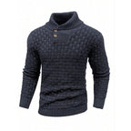 Maglione Luxe Uomo con Struttura a Rilievo - Pullover con Collo Alto