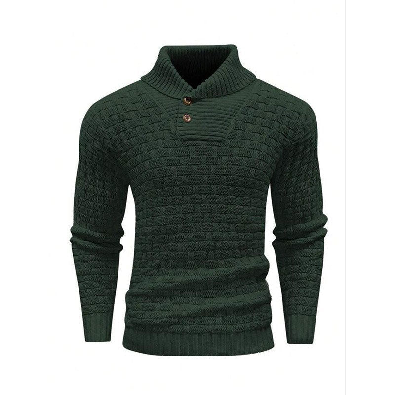 Maglione Luxe Uomo con Struttura a Rilievo - Pullover con Collo Alto