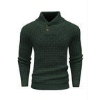 Maglione Luxe Uomo con Struttura a Rilievo - Pullover con Collo Alto