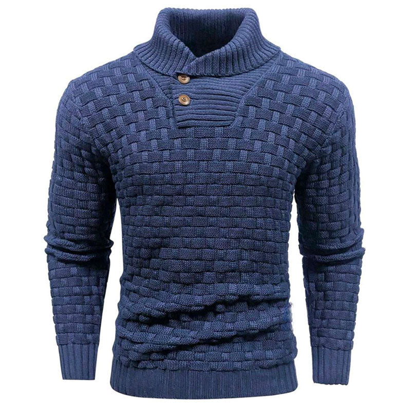 Maglione Luxe Uomo con Struttura a Rilievo - Pullover con Collo Alto