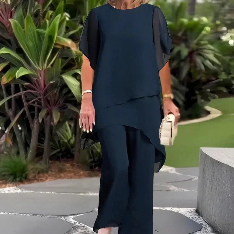 Roselyne | Completo Elegante Due Pezzi Asimmetrico