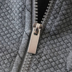 Maglione Classico da Uomo con Mezza Zip - Maglione a Maglia con Motivo a Treccia