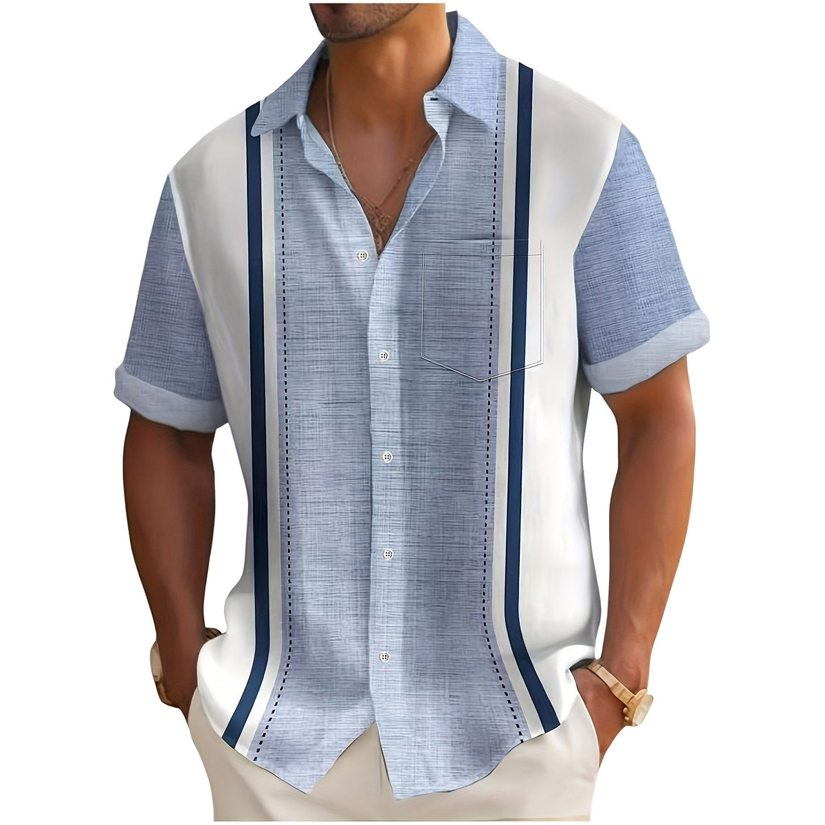 Stijn | Camicia a righe da resort