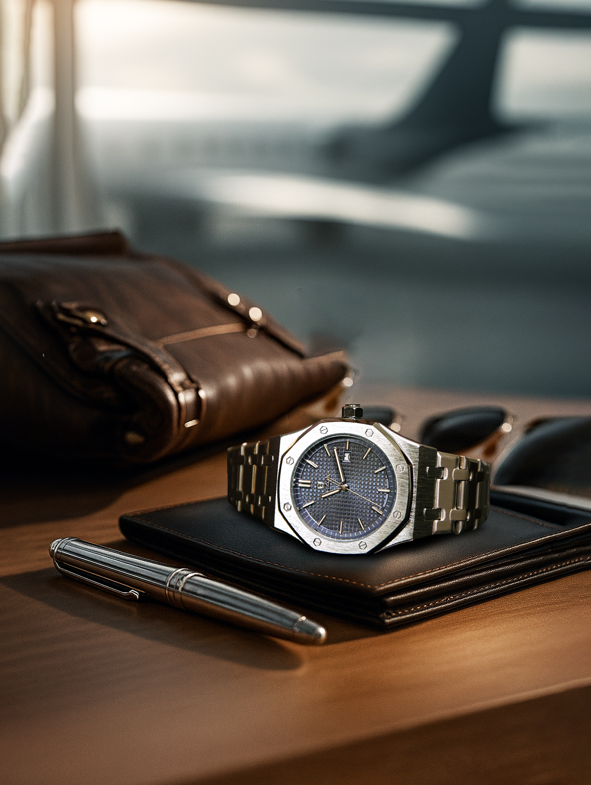 KingRoyal Luxe Orologio da Uomo - Orologio Pesante in Acciaio Inossidabile con Cassa Ottagonale
