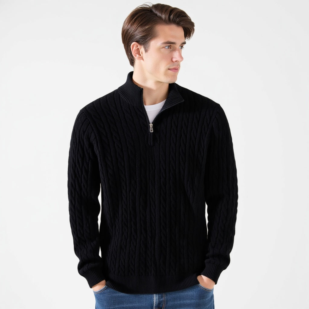 Thijs | Maglione da Uomo a Treccia con Zip