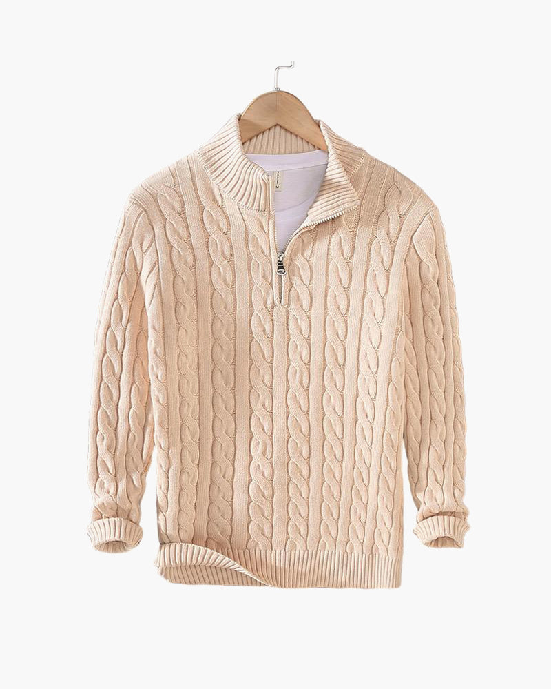 Thijs | Maglione da Uomo a Treccia con Zip