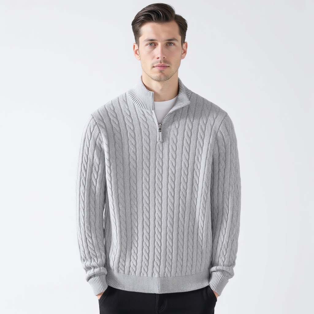Thijs | Maglione da Uomo a Treccia con Zip