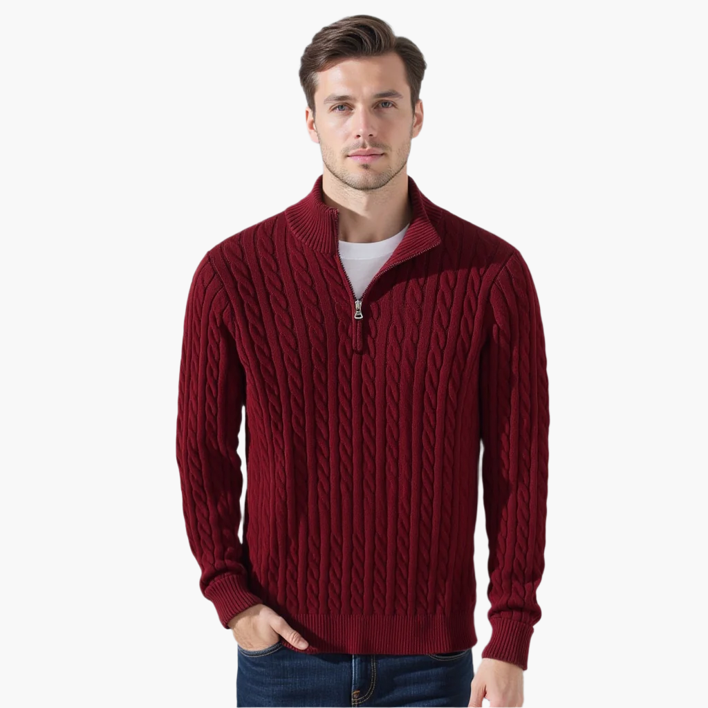 Thijs | Maglione da Uomo a Treccia con Zip